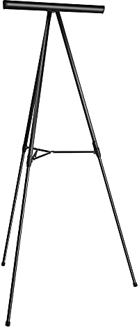 Amazon Basics Heavy Duty Presentation Display Stand Easel, Adjustable Height Telescope Tripod, 3 Legs, Black