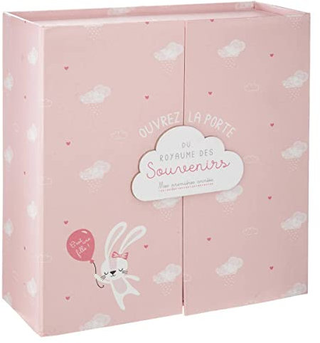 Atmosphera - Coffret Cadeau de Naissance Royaume des Souvenirs 22x22 cm - Rose