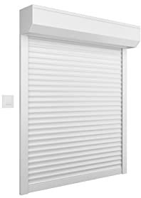 Tapparella avvolgibile in alluminio, altezza 220 cm x lunghezza 150 cm, colore: bianco