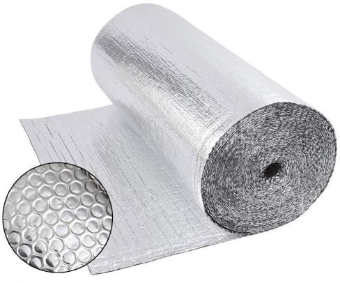Dripex Double Aluminium Bubble Foil Insulation Loft Wall Boat Loft Caravan Home Wall Shed, 1m x 45m(45㎡)