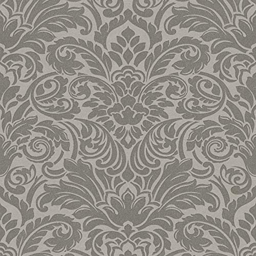 Papier peint intissé baroque Tapisserie 305453 30545-3 Architects Paper Luxury Wallpaper | Gris/Argent | Échantillon (21 x 29,7 cm)