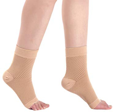 Milisten 1 Paio di Calzini per Compressione Del Piede Cavigliera Supporto per Compressione Calzini per Calzini per Fascite Plantare Supporto Arco Taglia S/M Colore Pelle