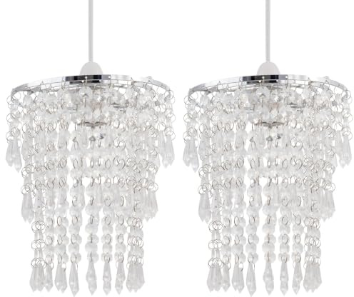 Set of 2 Clear Jewel Tiered Light Shades
