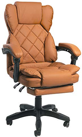 TRISENS Schreibtischstuhl Design Bürostuhl TV Bürosessel Chefsessel Relax & Home Office, Farbe:Braun