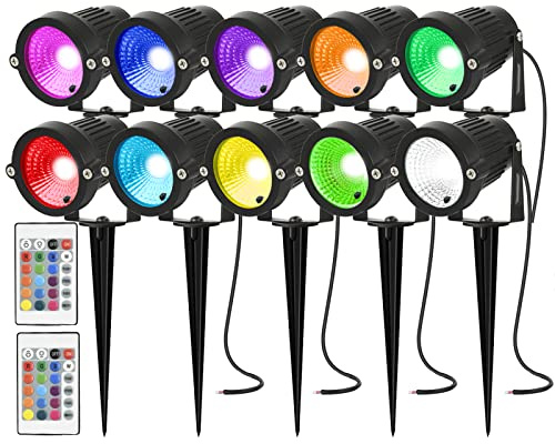 AHOTSUK LED-Landschaftsleuchte, Niederspannung, 5 W, 12 V, Farbwechsel, Gartenleuchten, IP66, wasserdicht, Wände, Flaggen, Bäume, Outdoor, Landschaftsstrahler, Beleuchtung