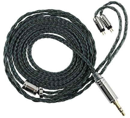Linsoul Tripowin Zonie IEM Cavo, 16 Core Placcato Argento Cordoni Aggiornati, 1.25m SPC in Ear Monitor Cavi per 7hz Zero:2 Orchestra Lite Cadenza Hype4 Supermix4(2pin 0.78mm, 4.4mm)(Verde muschio)