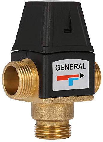 Nimomo Thermostat Wassermischventil, DN20 3Wege Thermomischer Thermostatisches Mischventil, Heißwasser und Kaltwasser Mischventil Messing Thermostatventil Duschthermostat Ventil Temperaturregelventil