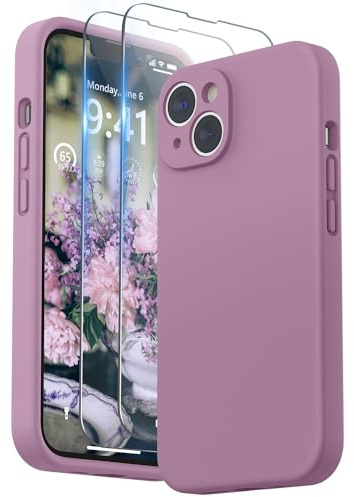 SURPHY für iPhone 14 Hülle Silikon mit Displayschutzfolie | mit Kameraschutz Stoßfeste Handyhülle für iPhone 14 Case 6,1 mit Erhöhter Randschutz