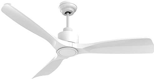 OFANTOP 132cm Zeitgemäß Deckenventilator mit Led Beleuchtung und Fernbedienung, Mattes Weiß Leise DC Motor, High CFM Deckenventilator, 6 Geschwindigkeiten