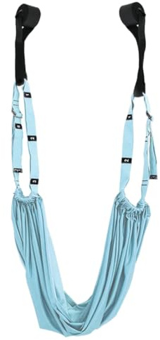 Yoga Stretching Gurt mit T?nker f¨¹r Aerial Yoga Ballett Tanz und R¨¹cken Bein ¨¹bungen (Himmelblau) Fitness Band f¨¹r Dehnung und Flexibilit?t