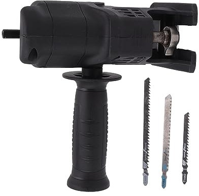 Tragbarer Säbelsägen-Adapter, Modifizierter Werkzeugaufsatz für Elektrische Bohrmaschinen mit Griff und Klingen, Bohrer-zu-Stichsägen-Adapter Zum Schneiden von Holz und Metall