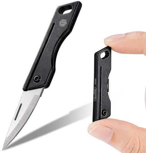 KeyUnity KK06 Mini-EDC-Taschenmesser, kleines Titan-Klappmesser mit integriertem Schlüsselloch für den täglichen Gebrauch