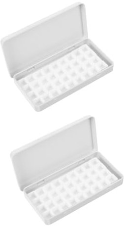 EXCEART 2 Sätze Aquarell-farbkasten Container DIY-pigmentbehälter Pigmentetui Für Kinder Malkoffer Paletten Farbkasten Leerer Pigment-Organizer X36 Verpackungsbox Mischen Plastik