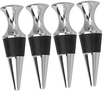 TOPBATHY 4 Stück Metall Sektflaschenverschluss Weinstopfen Flaschenverschluss Rotweinverschluss aus Metall Hält Wein Frisch für Hochzeit und Meeting
