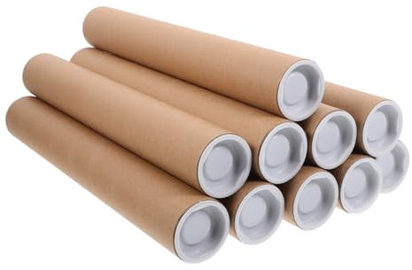 Tofficu Versandhülsen Aus Kraftpapier 12 x 3cm Mit Deckel Stabile Kartonröhren Für Kunstwerke Und Poster Versand Und Aufbewahrung