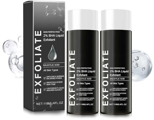 2 Flacons Peeling Chimique pour Visage, Crème Peeling Douce, Peeling Enzymatique pour Visage, Exfoliant pour Visage our Femmes et Hommes, Hydrate Peau, pour Points Noirs et Peaux Grasses, 118 ml