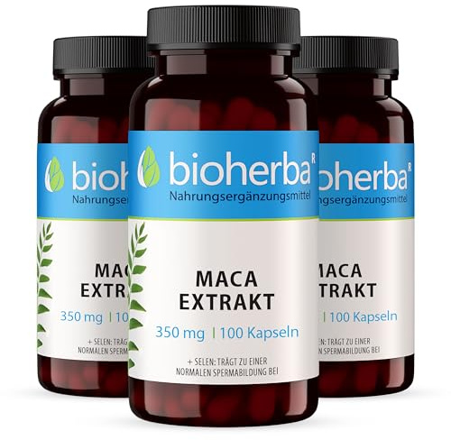 Maca Kapseln – 300 Stück hochdosiert mit 350 mg Maca-Extrakt + Selen von BIOHERBA PZN 19554965