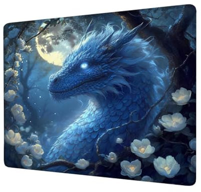 Mouse Pad Flower Mouse Mat Small 420x350x3mm Desk Mat, Mini Gaming Mouse Pad Dragon Mousepad with Stitched Edges, Waterproof Surface, Mouse Mats for Wireless Mouse Travel Office Laptop Portable H1-340