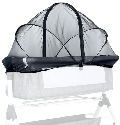 BWBIKE Mosquitera Universal para Cuna con Cremallera de 2 Vías, Cubremosquitos Plegable para Cuna y Cama de Viaje, Protección contra Insectos para Cuna y Cama de Bebé, Negro, 55 x 100 cm