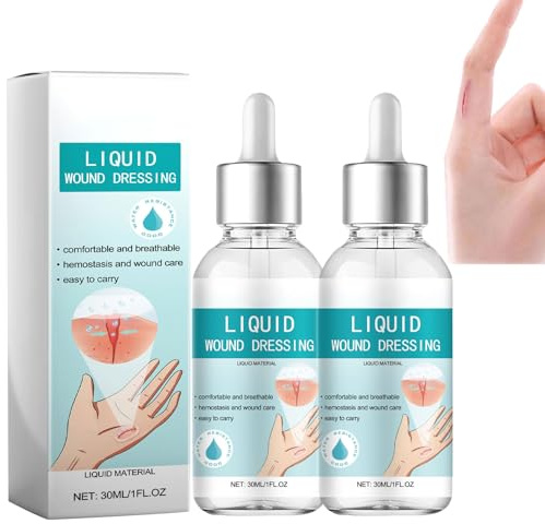 2 vendas líquidas de gel impermeables y transpirables, de secado rápido, vendajes de secado rápido para arañazos y película protectora de heridas pequeñas (2)