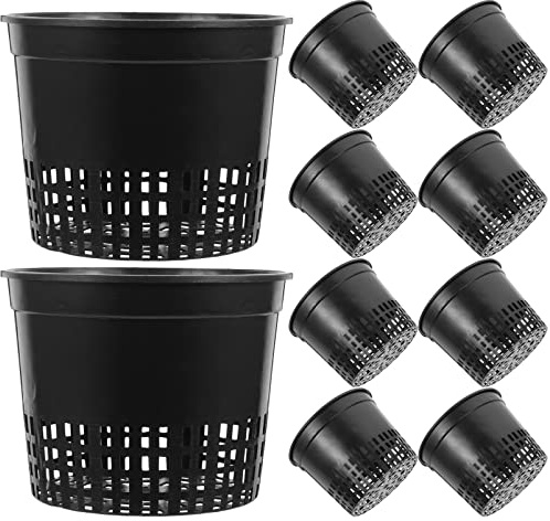 UPKOCH Pots de Plantation Hydroponique Racines Saines 10pcs en Plastique Noir Drainage Uniforme Panier Réutilisable pour Balcon pour Culture de Plantes
