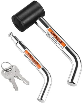 Okiyakusama Lucchetto per Gancio di Traino Da 1/2 E 5/8, Testa Girevole a Due Perni con Copriforo E Chiavi, per