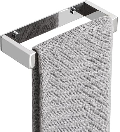 SAYAYO Hand Towel Holder Wall Mounted Chrome Towel Rail 20CM | Self Adhesive or Screw Fixing Towel Ring for Bathroom Kitchen, SUS304 Stainless Steel Waterproof & Rustproof