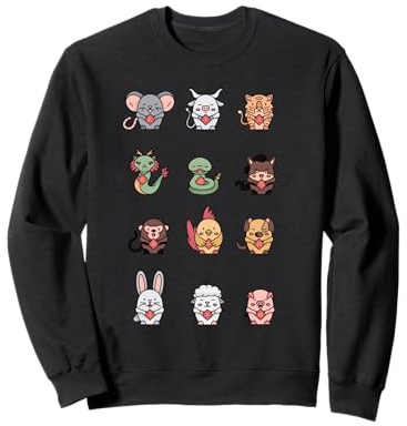 Joli Signe du Zodiaque Chinois - Symbole Lunaire et Chinois du Nouvel an Sweatshirt