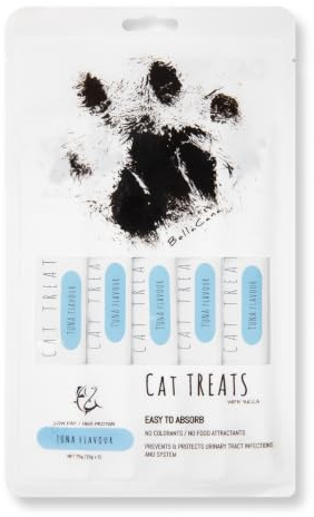 BellaCana 5 Irresistible Tuna Lickable Cat & Kitten Treats — Tuna+Yucca, Low Fat, High Protein, 5x15g Sachets (75g) - No Artificial Colours, Prevents & Protects Urinary Tract Infections and System