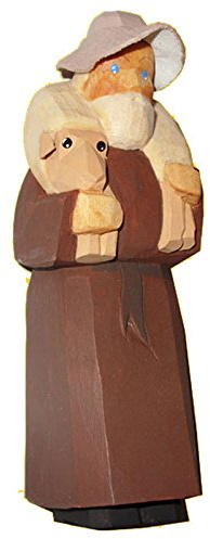 Krippenfigur Schäfer mit Schaf und Hut Lotte Sievers-Hahn