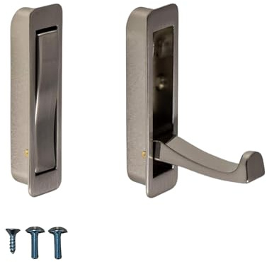 Gedotec Moderner Garderoben-Haken | 1 Stück - Klapphaken | Mantelhaken für Holz | Panama | Kleiderhaken zum Einlassen | Metall Edelstahl Optik | Kleiderlüfter versenkt für Wand-Paneele & Schränke