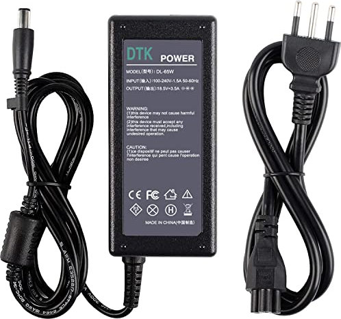 DTK 18.5V 3.5A 65W PC Portatile Alimentatore caricatore per HP Computer Caricabatteria Laptop Caricatori e alimentatori per PC portatili Notebook Adattatore Connettore: 7.4 x 5.0mm