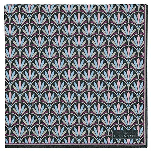 Greengate PAPNAPLVIC8812 Victoria Papierserviette groß dunkel grau 20 Stk.