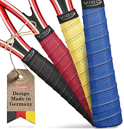 Vigo Sports selbstklebendes Tennis Griffband mit Anti-Schweiß Technologie – rutschfestes Badminton Griffband universell für Tennisschläger, Badminton Schläger & Overgrip - Griffband Tennisschläger