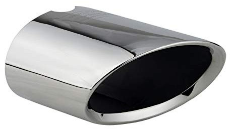 L&P A310-1 Terminale di Scarico ovale in acciaio inox in argento cromato, lucidato a specchio, plug & play OEM 18307618463 18302163710 18308510130 18307618464