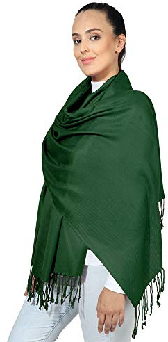 World of Shawls Supermjuk pashminasjal sjal halsduk, Mossgrön,