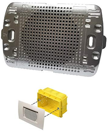 Diffusore audio sonoro da incasso per scatola cassetta 503 a parete altoparlante argento placca living light incluso LN4703 per amplificatore