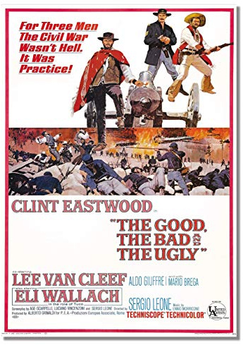 The Good The Bad The Ugly A3 ungerahmtes italienisches Epic Spaghetti Western Filmplakat Clint Eastwood Vintage Stars Foto Bild