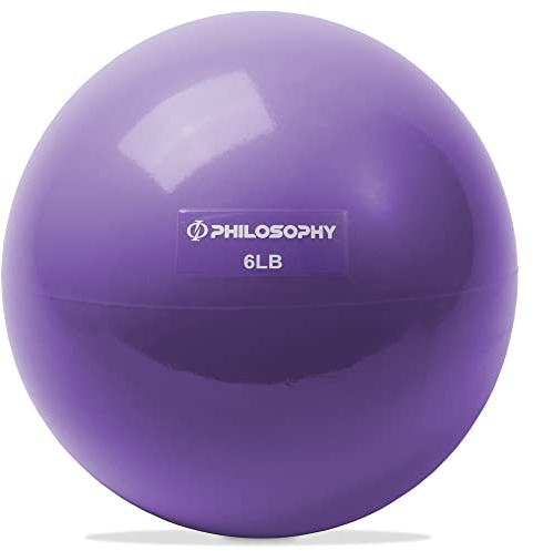 Philosophy Gym Toning Ball, 6 LB, Purple - Soft Weighted Mini Medicine Ball