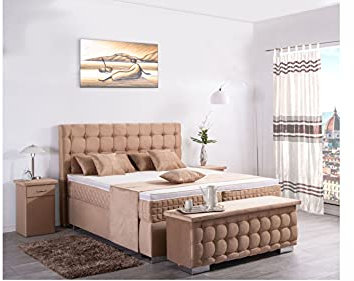AUKONA Boxspringbett AVA 140x200cm, Farbe wählen und ändern, 7 Zonen Taschenfederkern-Matratze, H2 H3 H4, Komfortschaum-Topper, Lieferung und Aufbau kostenlos