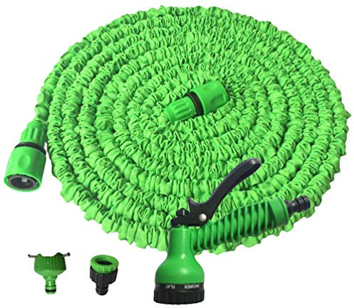 ZhuiKun Erweiterbarer Gartenschlauch mit 7 Funktionsspray Knickfester Flexibler Wasserschlauch für Pflanzen, Haustier, Autowäsche, Hausreinigung - (25FT=7.5m, Grün)
