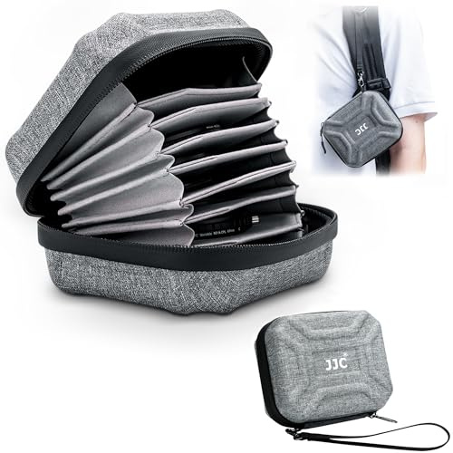 JJC 10 Pockets Hard Shell Lens Filter Bag Up to 95mm, Water Resistant & Dustproof, Camera Filter Pouch Carrying Case for Photography Round Filter with Microfiber Cleaning Cloth
