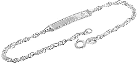 trendor 41067 Mädchen-Armband mit Namen 925 Silber Gravurband 19/17 cm | Armschmuck für Kinder, toller Gravurschmuck aus Sterlingsilber,