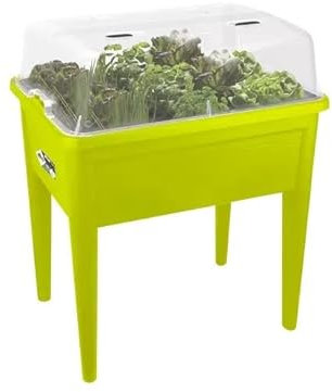 Florus Grow Table Set - Planteur pour Extérieur & Récolte - Serre Incluse - Plastique 100% recyclé - 26.4 x 37.0 x 78.0 - Gris/Anthracite