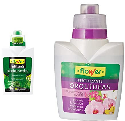 Flower Fertilizante Líquido Plantas Verdes, 500 ml & Abono Líquido Orquídeas, 300 ml
