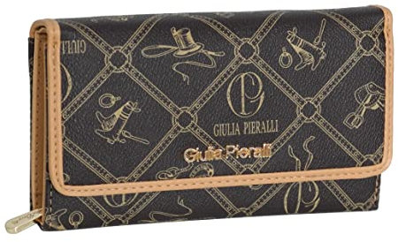 Giulia Pieralli Damen Glamour Geldbeutel XXL Geldbörse Portemonnaie in versch.Farben (Kaffee)