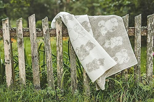 Ger3as Manta de lana de oveja, Mantas de lana Cobijas para bebé, 90 x 130 cm