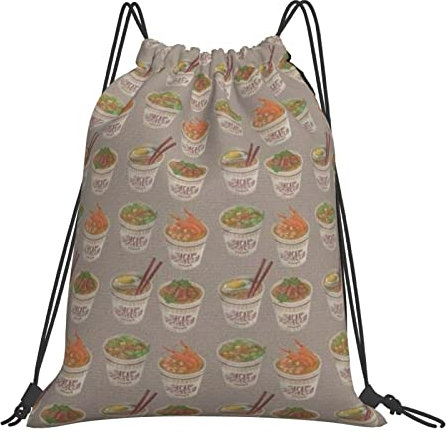 Bolsa de gimnasio con cordón, diseño de huevera, fideos, ramen, mochila deportiva, bolsa de gimnasio para hombres y mujeres, #1584