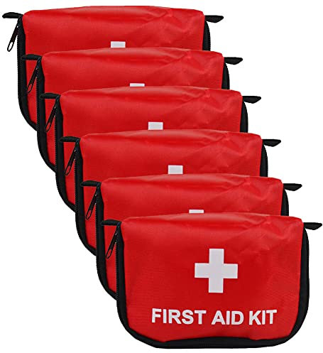 Mini First Aid Kit,6 Stück Rot Erste-Hilfe-Set Leere Medizinbeutel Aufbewahrungstasche Tragbar Medikamenttasche Für Haus, Auto, Camping, Wandern, Sport, Büro, Überleben Und Reisen