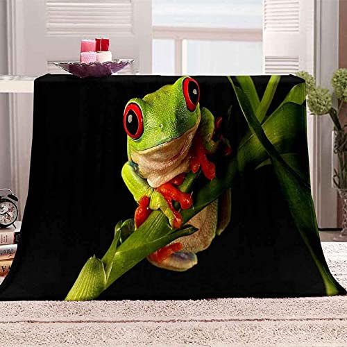 okoikfc Kuscheldecke Flauschig 220x240 cm 3D Frosch Decke Fleecedecke - Wohndecke, Sofadecke XXL, Decke Couch Blanket, Kuscheldecke Große, Sofa überwurfdecke